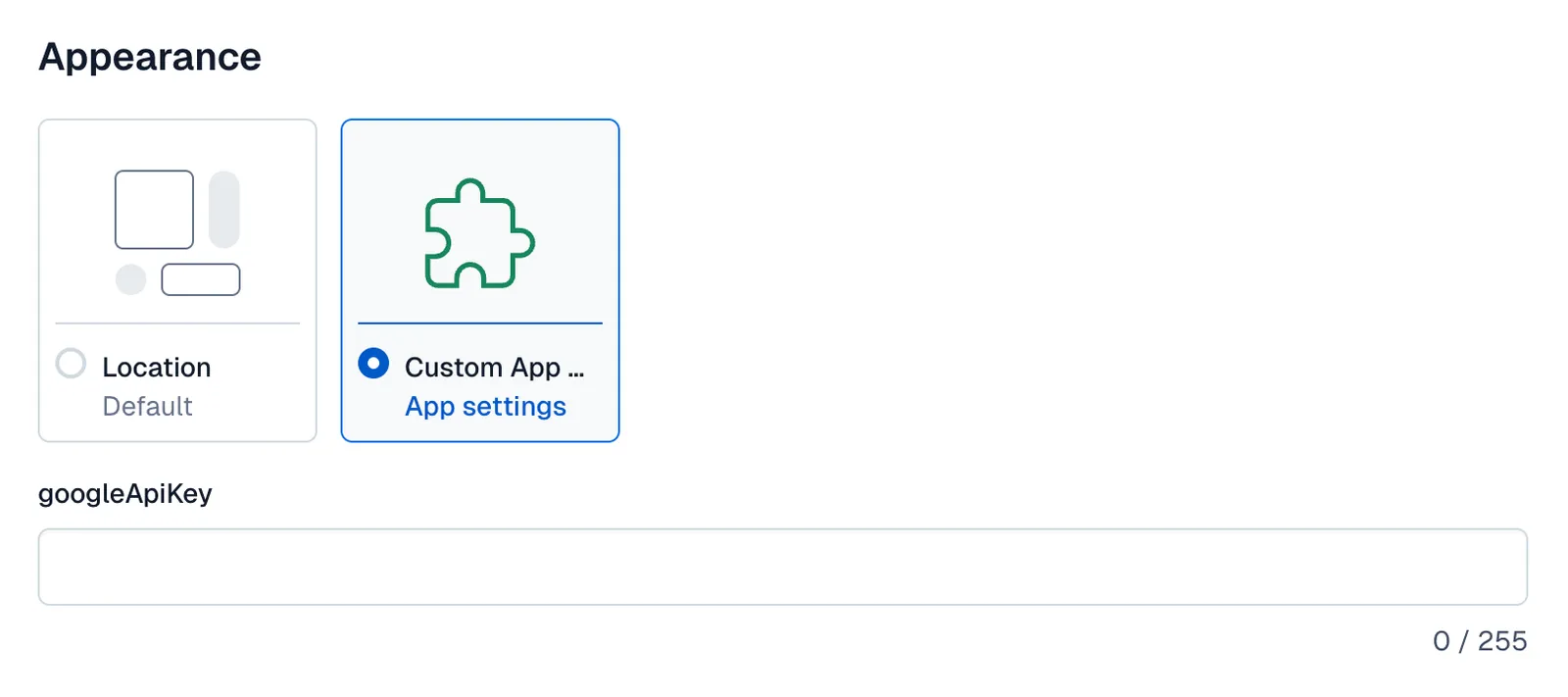 customize location field appearance
