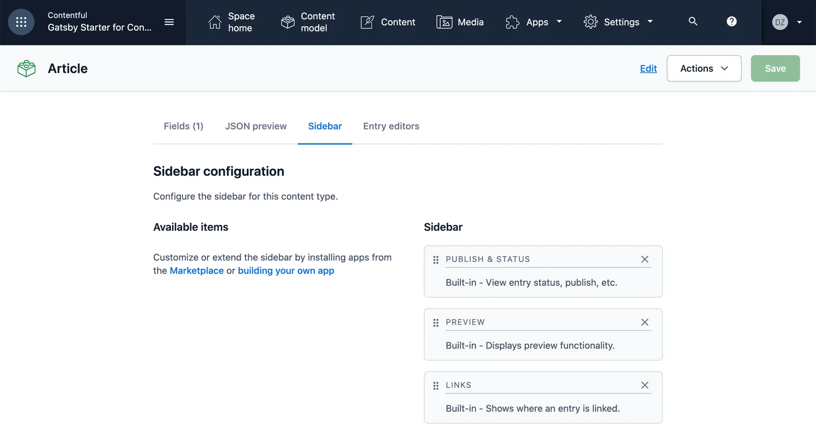 editing a custom sidebar