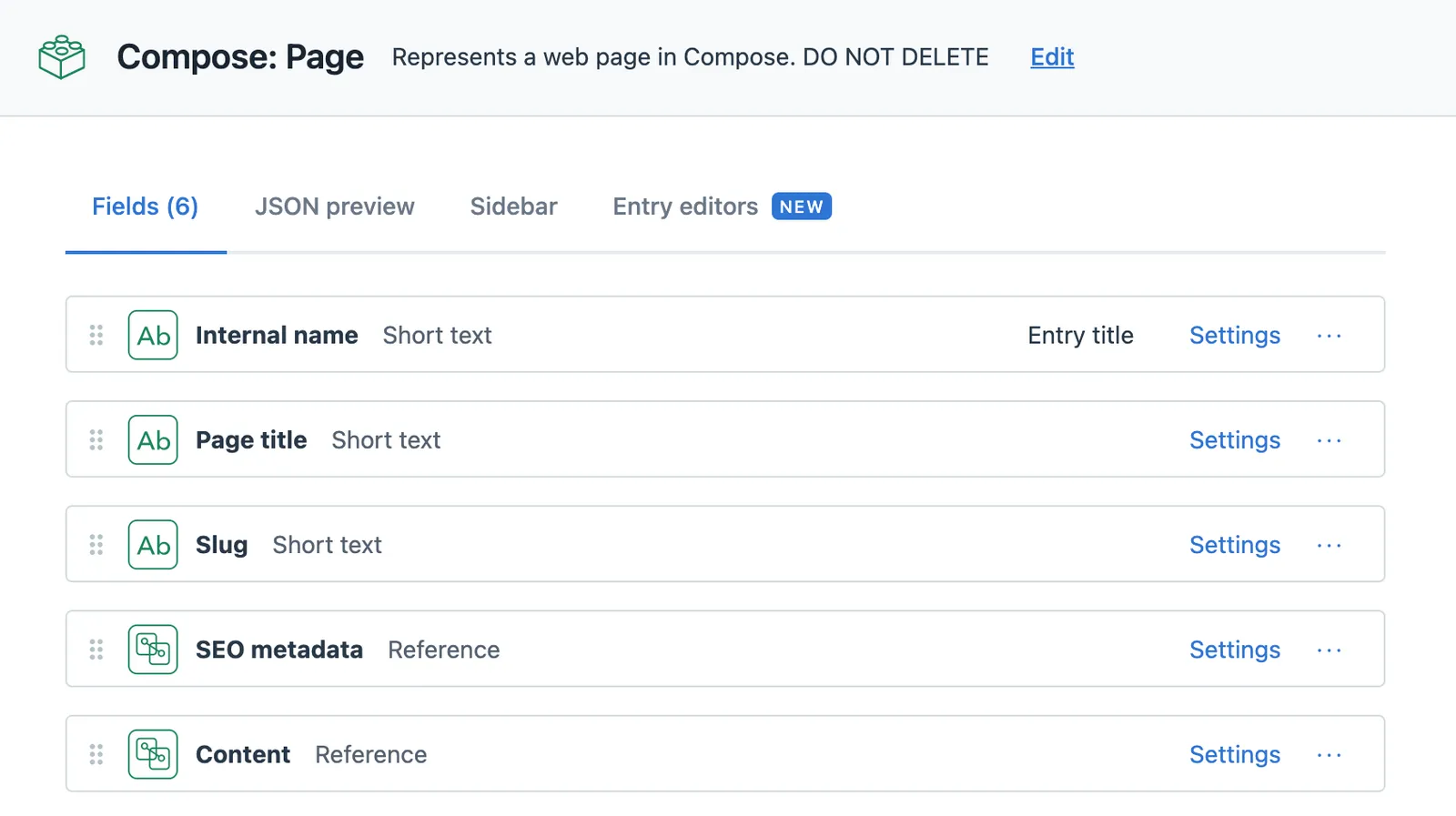 Compose page fields
