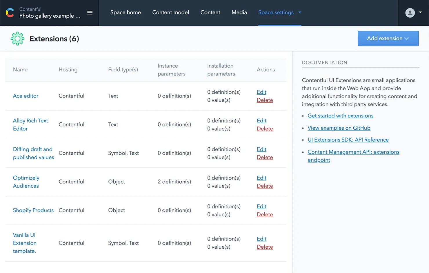 Overview of UI Extensions in the web app