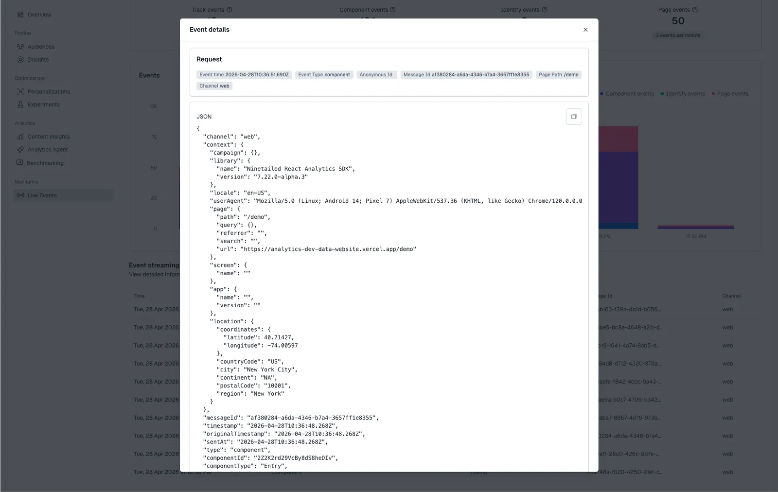 Live Events JSON file